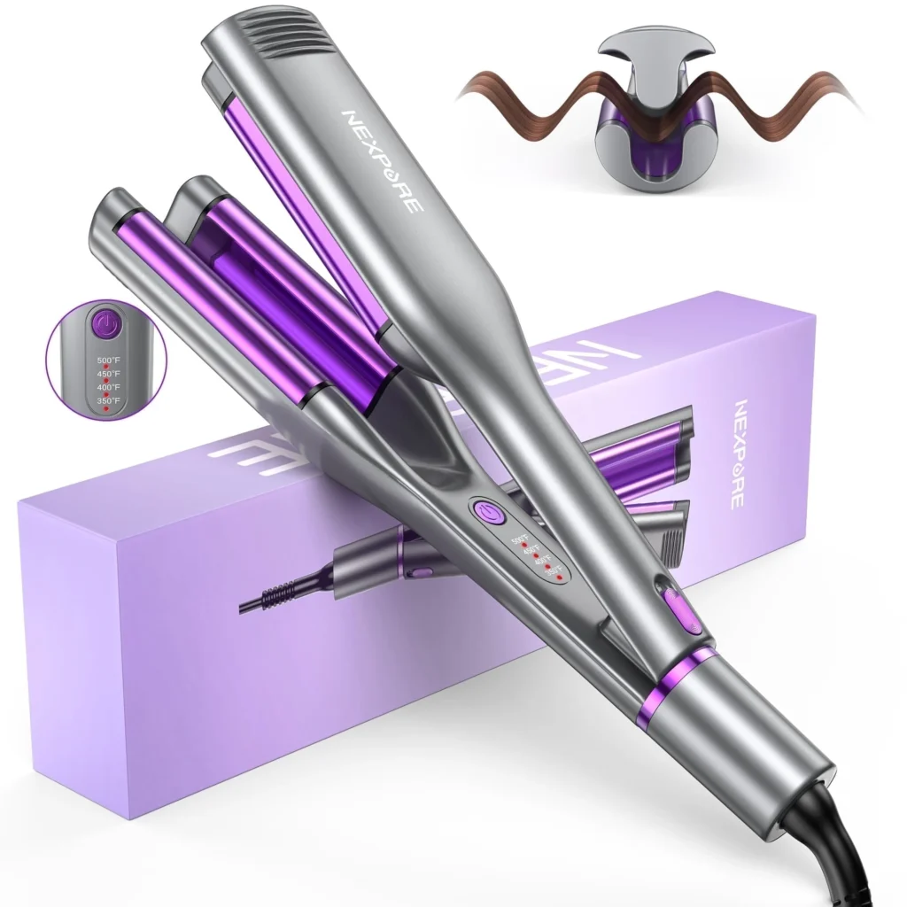 Nexpure Professional 2-in-1 Ceramic Flat Iron – Fast Heat Styling β alternate angle showing full product