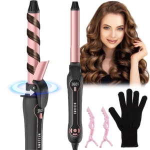 NEXPURE Professional Flat Iron 2 in 1 Hair Straightener Curling Iron Styling Tool 5s Fast Heat 1 Ceramic Flat Iron Black
