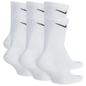 Nike Unisex Everyday Cotton Cushioned Crew Training Socks with DRI FIT Technology Large Black Pack of 6 Pairs