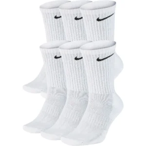 Nike Unisex Everyday Cotton Cushioned Crew Training Socks with DRI FIT Technology Large Black Pack of 6 Pairs