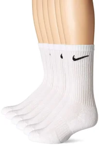 Nike Unisex Everyday Cotton Cushioned Crew Training Socks with DRI FIT Technology Large Black Pack of 6 Pairs