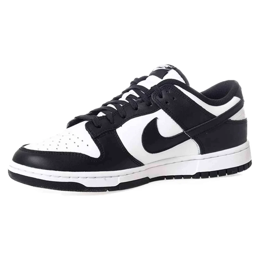 Nike Women’s Dunk Low Panda Sneakers – Iconic Black & White Style β close-up detail of design and finish