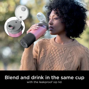 Ninja Blast 16 oz Personal Portable Blender with Leak Proof Lid Easy Sip Spout Perfect for Smoothies Black BC100BK