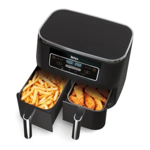 Ninja Foodi 4 in 1 8 Quart 2 Basket Air Fryer with DualZone Technology Black Air Fry Roast More DZ100