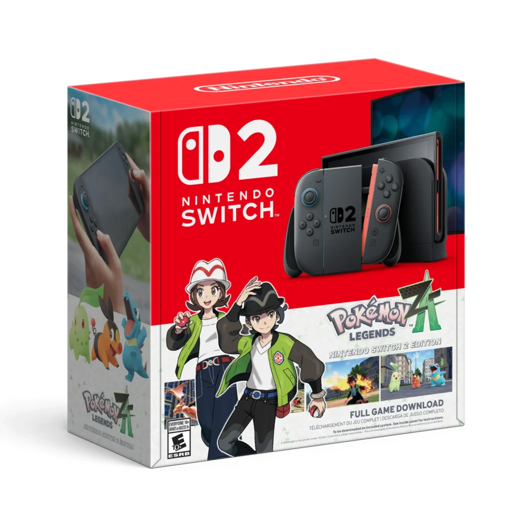 Nintendo Switch 2 Pokemon Legends Z-A Edition Bundle – Exclusive Game — alternate angle showing full product