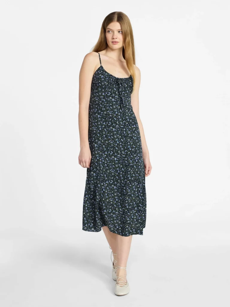 No Boundaries Shirred Bust Midi Dress Juniors