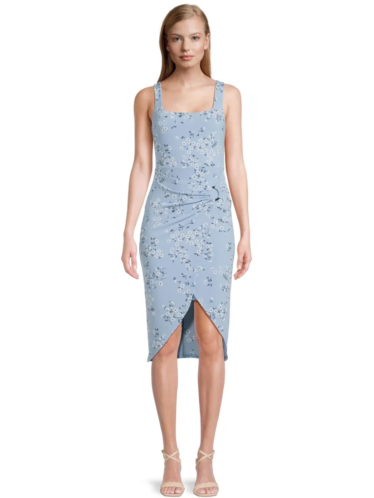 No Boundaries Shirred Bust Midi Dress – Effortless Juniors Style — close-up detail of design and finish