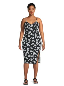 No Boundaries Shirred Bust Midi Dress Juniors