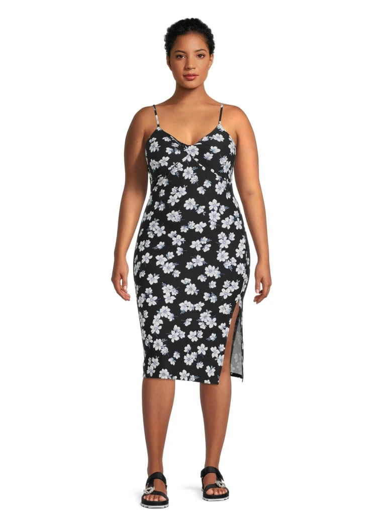 No Boundaries Shirred Bust Midi Dress – Effortless Juniors Style — alternate angle showing full product