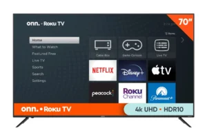 onn 70 Class 4K UHD 2160P LED Roku Smart Television HDR 100012588