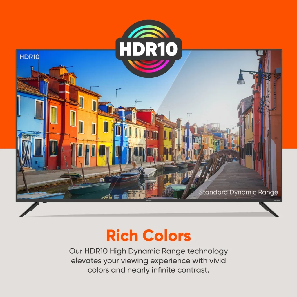 onn 75 Class 4K UHD 2160P LED Roku Smart Television 100044717
