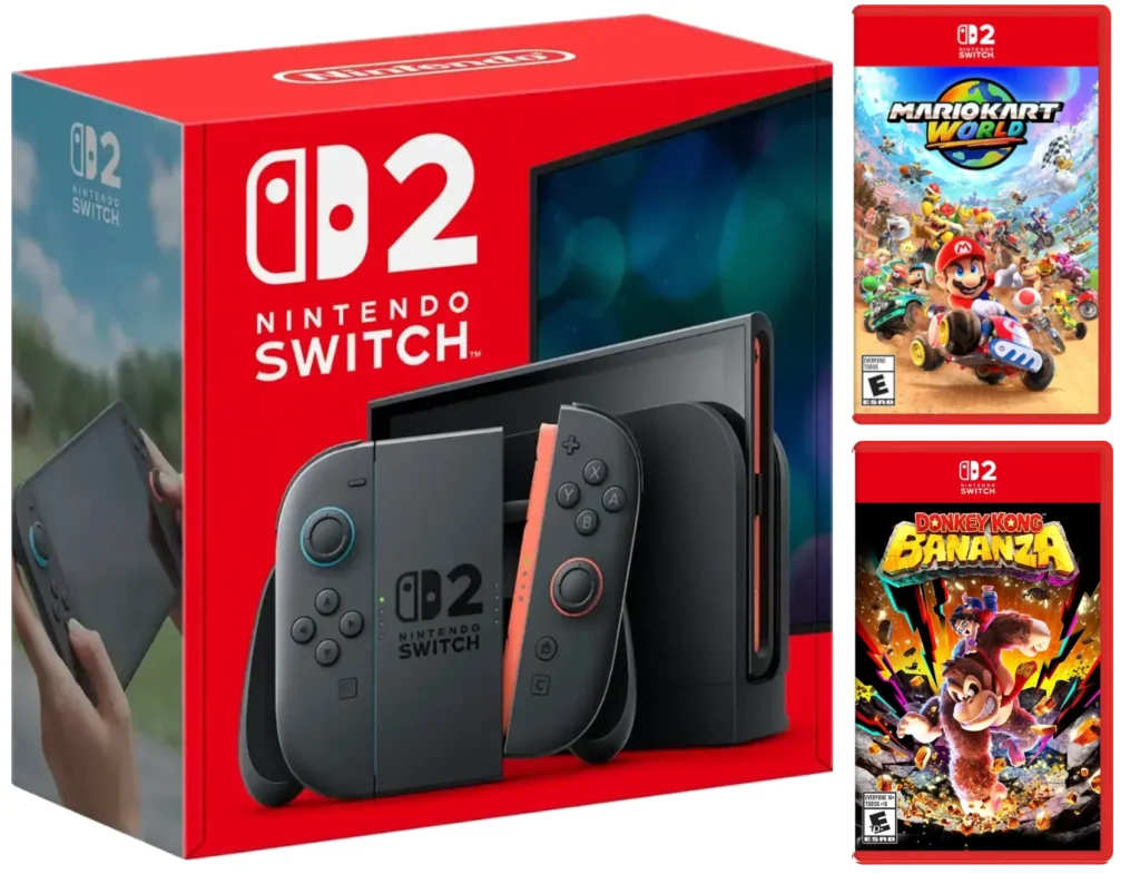 Nintendo Switch 2 Premium Gaming Console – Mario Kart World Bundle — alternate angle showing full product