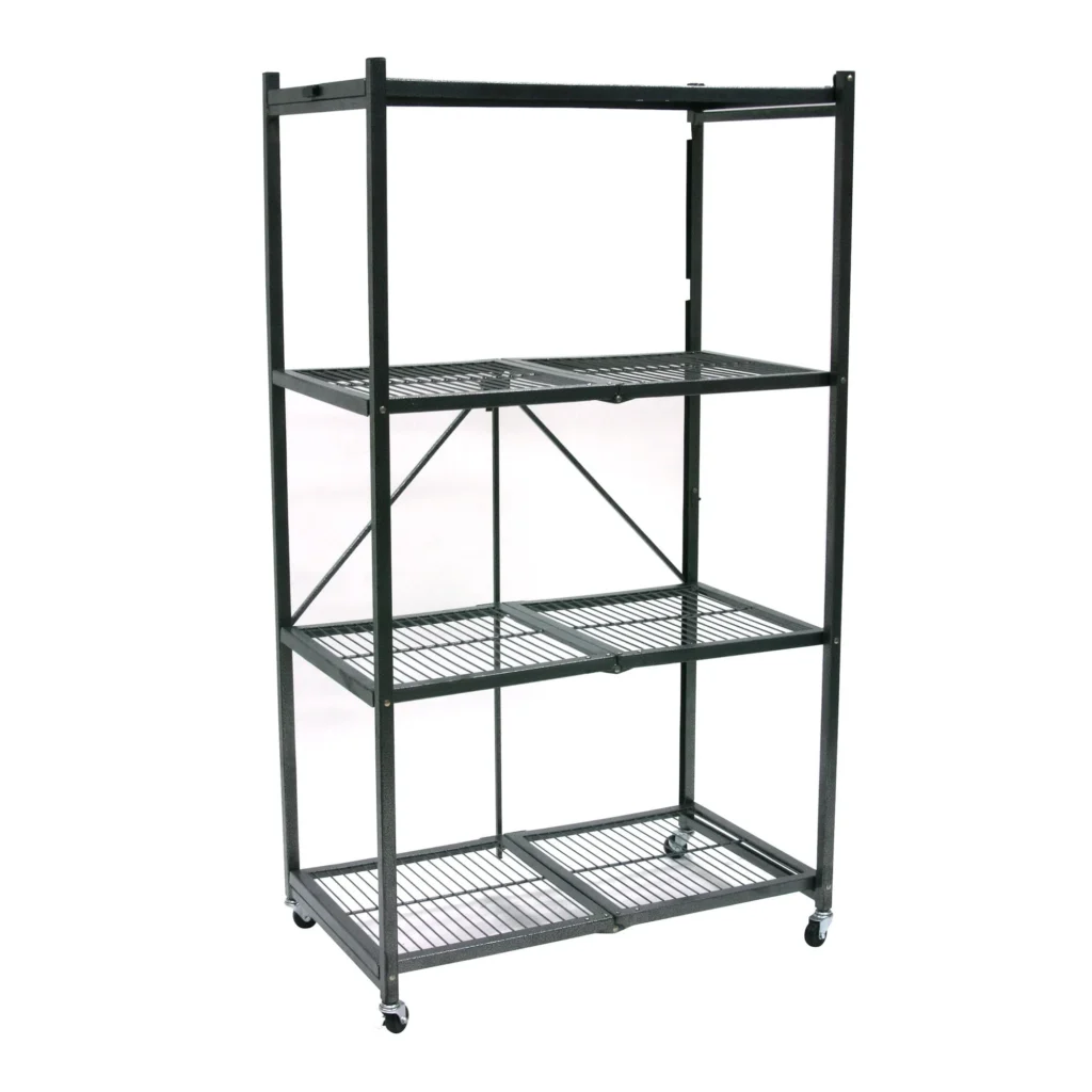 Origami 4 Shelf R5 Series Storage Rack with Wheels Gray