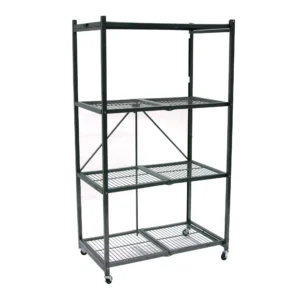Origami 4 Shelf R5 Series Storage Rack with Wheels Gray