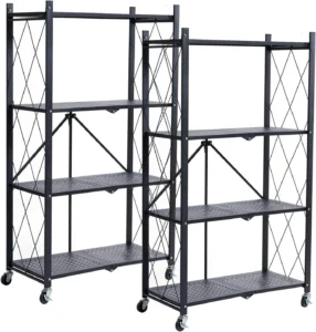 Origami 4 Shelf R5 Series Storage Rack with Wheels Gray