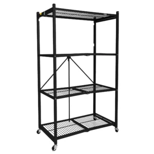 Origami 4 Shelf R5 Series Storage Rack with Wheels Gray