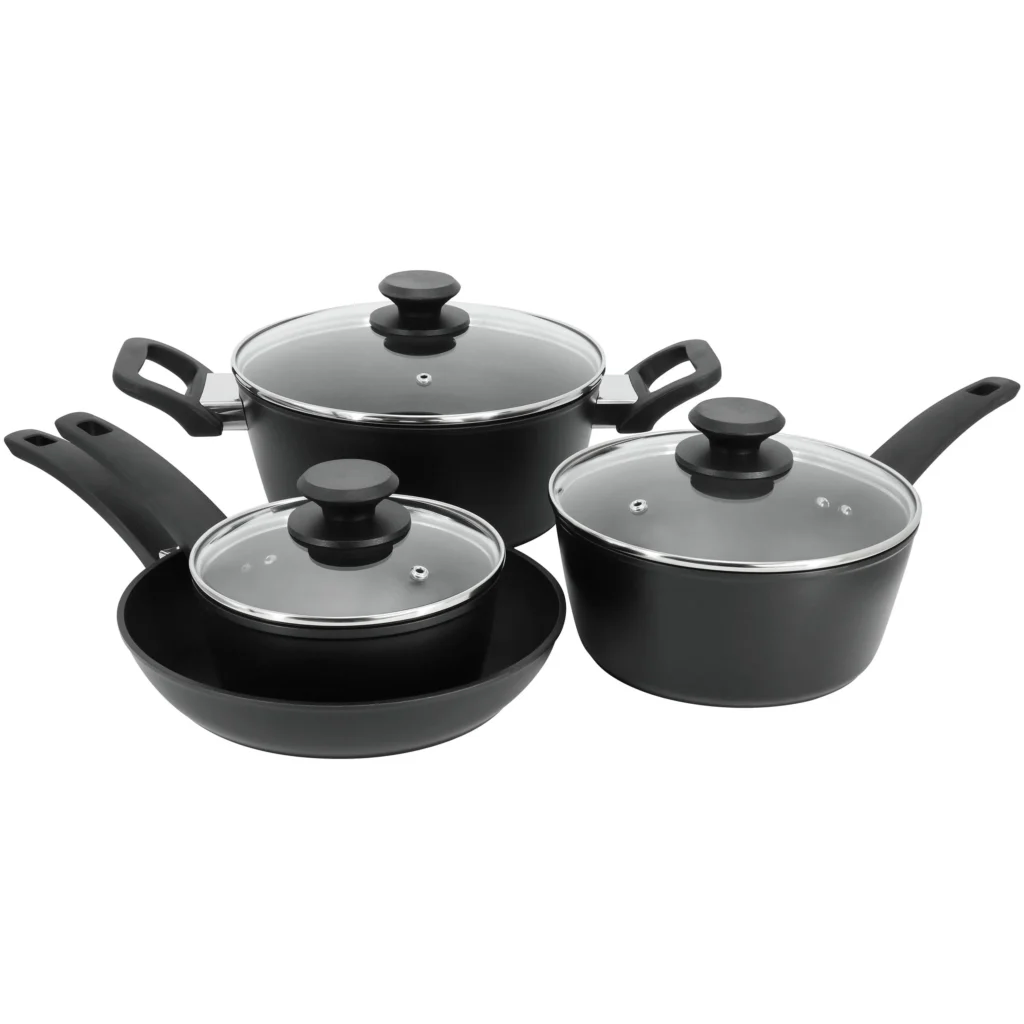 Oster 10-Piece Nonstick Aluminum Cookware Set – Versatile Kitchen Essentials — alternate angle showing full product