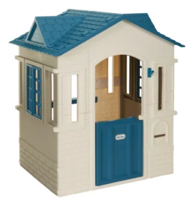 Outdoor Playhouse Wooden Playhouses for Kids Ages 4 8 with Working Door Windows Flowers Pot Holder 42 x 45 x 55