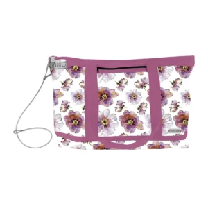 Packed Party Oversize Tote in Multi Floral Print with Green Trim