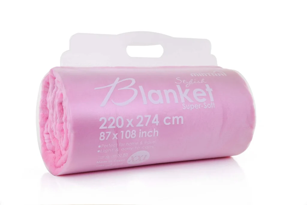 PC Soft Plush Microfiber Cozy Blanket Pink – Ultra Warm Throw — close-up detail of design and finish