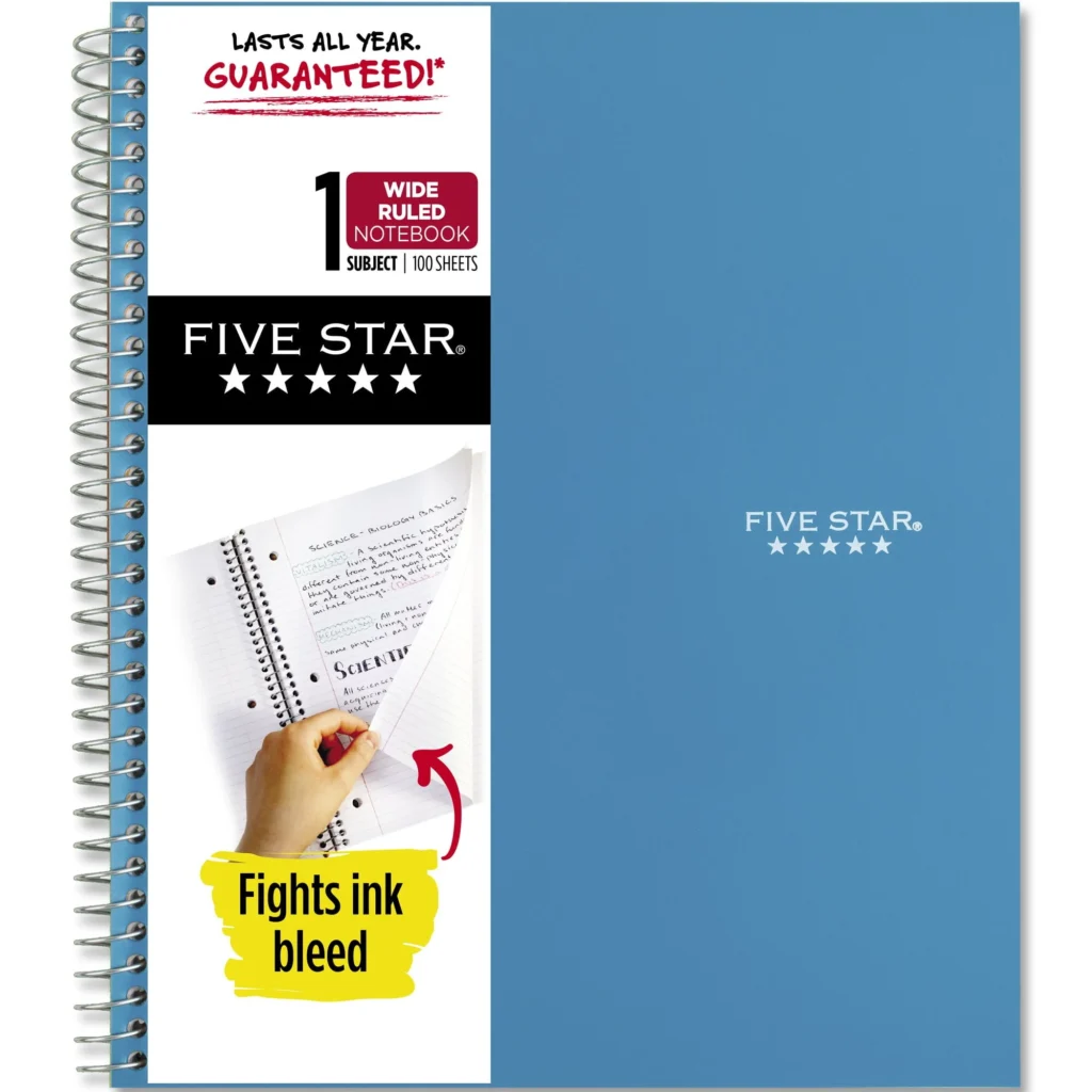 Pen Gear College Ruled 1 Subject Notebook – Blue, 70 Sheets — alternate angle showing full product