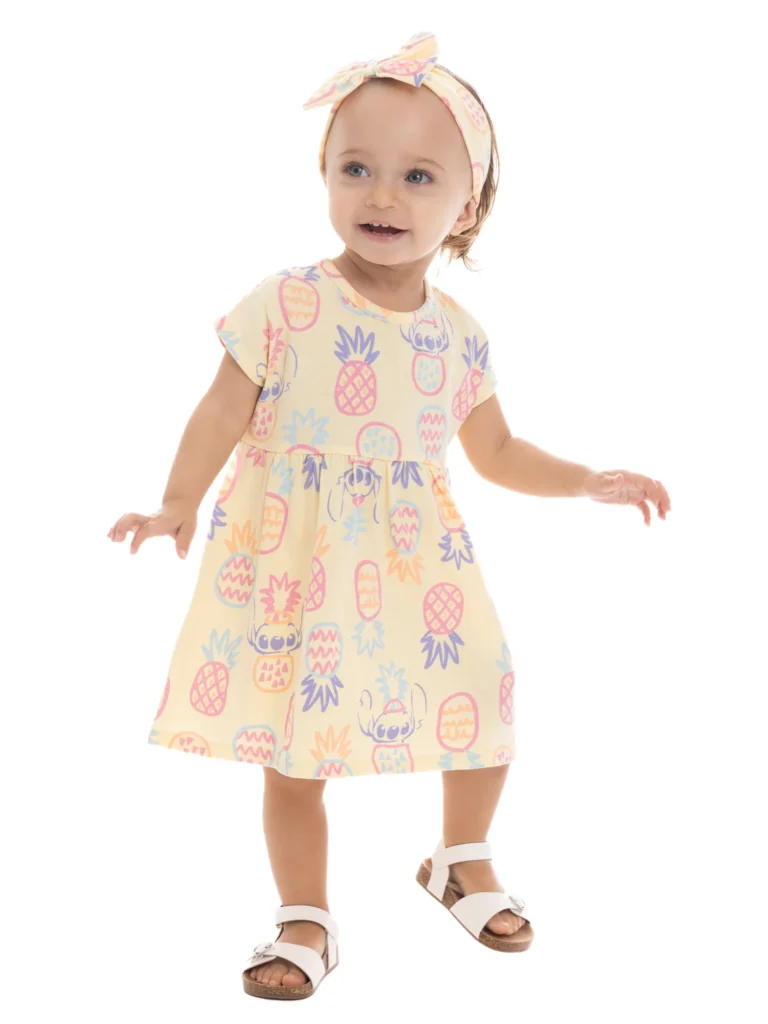 Peppa Pig Baby Girl s Allover Print Dress with Short Sleeves and Matching Diaper Cover Sizes 0 3M 6 9M