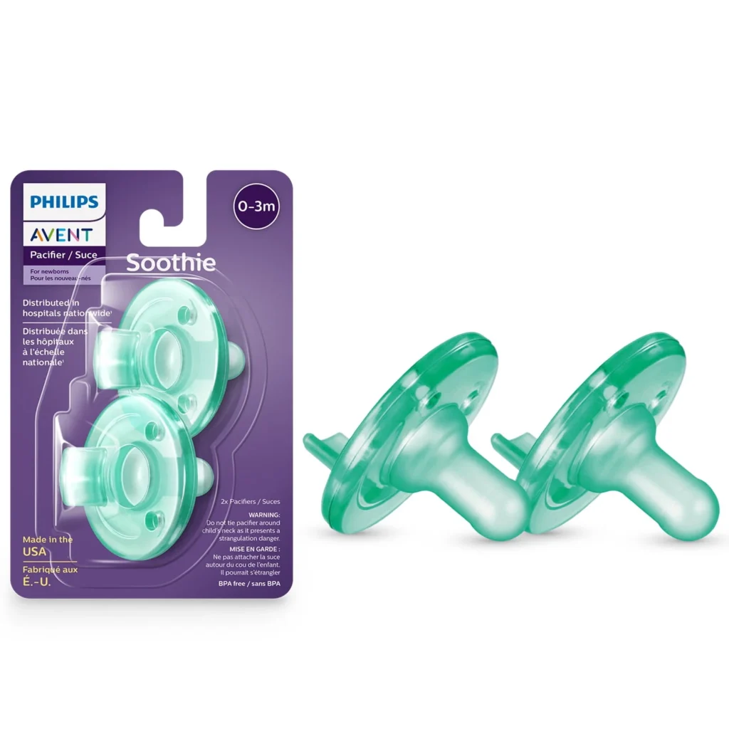 Philips Avent Soothie Pacifier 0 3 Months Green 2 Pack SCF190 01