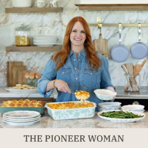 Pioneer Woman Agatha Green Large Rectangle Baker with PP Lid 9×13