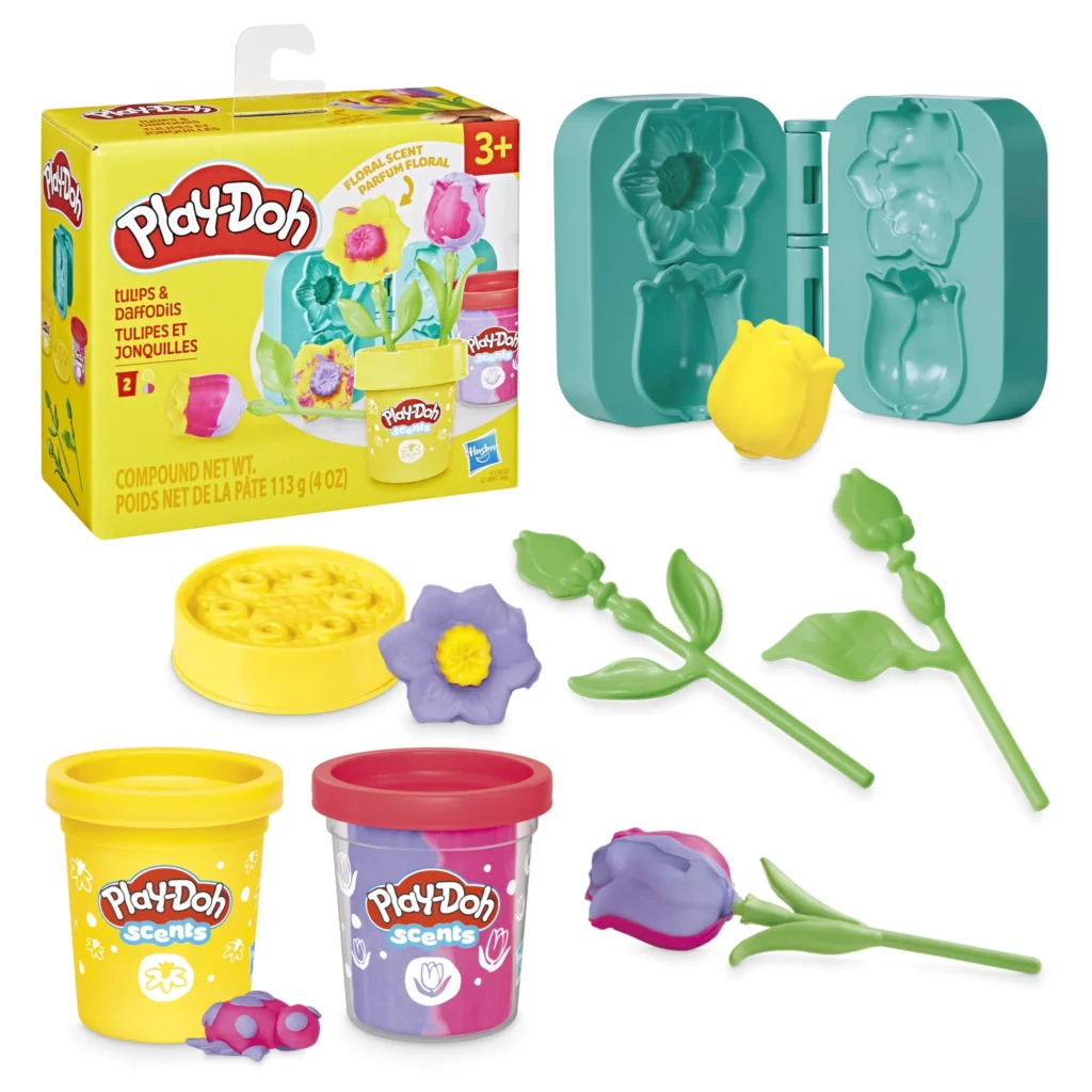 Play-Doh Blooming Flowers Arts & Crafts Toy Set – Creative Fun for Kids — close-up detail of design and finish