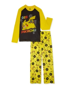 Pokemon Boys 2 Piece Short Sleeve Top and Pant Pajama Set Sizes 4 12