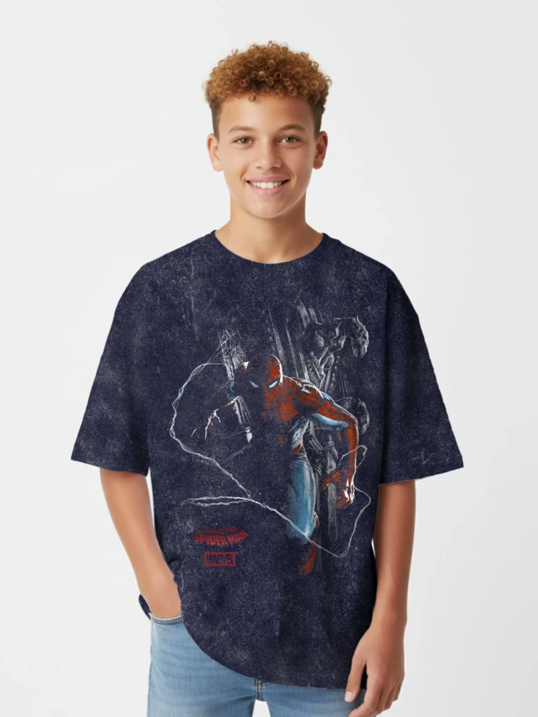 Power Rangers Boys Relaxed Mineral Wash Graphic T Shirt Mighty Morphin Sizes 4 18 — close-up detail of design and finish