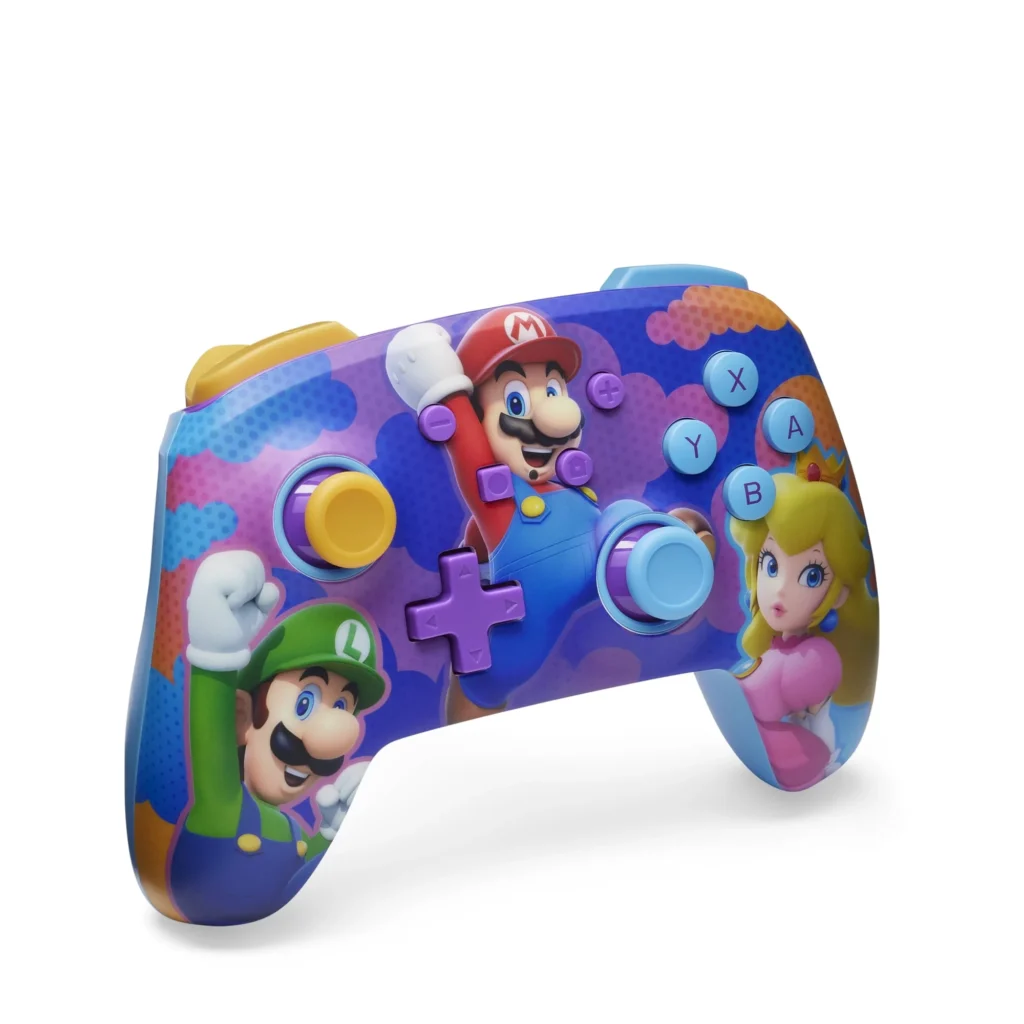 PowerA Enhanced Wireless Controller – Nintendo Switch Color Splash Heroes — close-up detail of design and finish