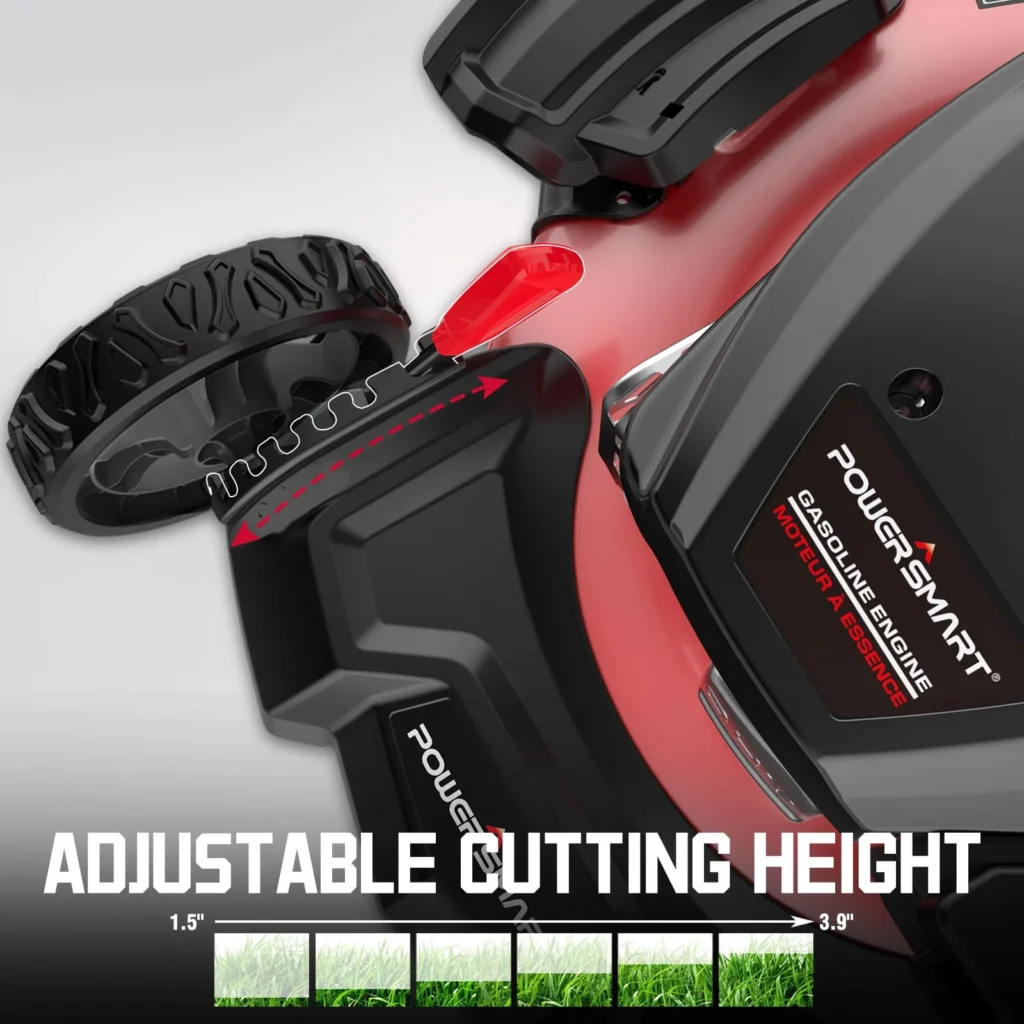 PowerSmart 21 144cc Gas Push Lawn Mower 3 in 1 with 6 Position Height Adjustment