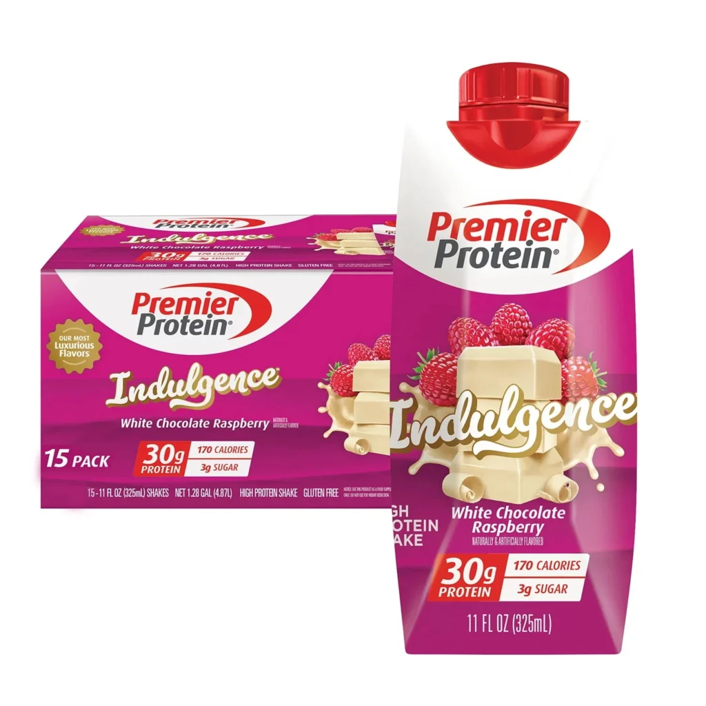 Premier Protein 30g High Protein Shake Indulgence White Chocolate Raspberry 11 fl oz 15 pk