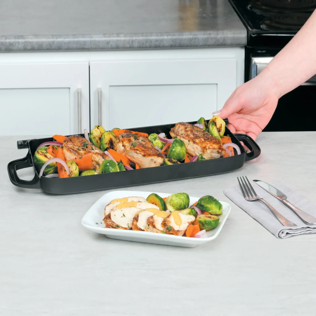 Presto Ceramic Electric Griddle 07024 – Versatile 14×15 Cooking β alternate angle showing full product