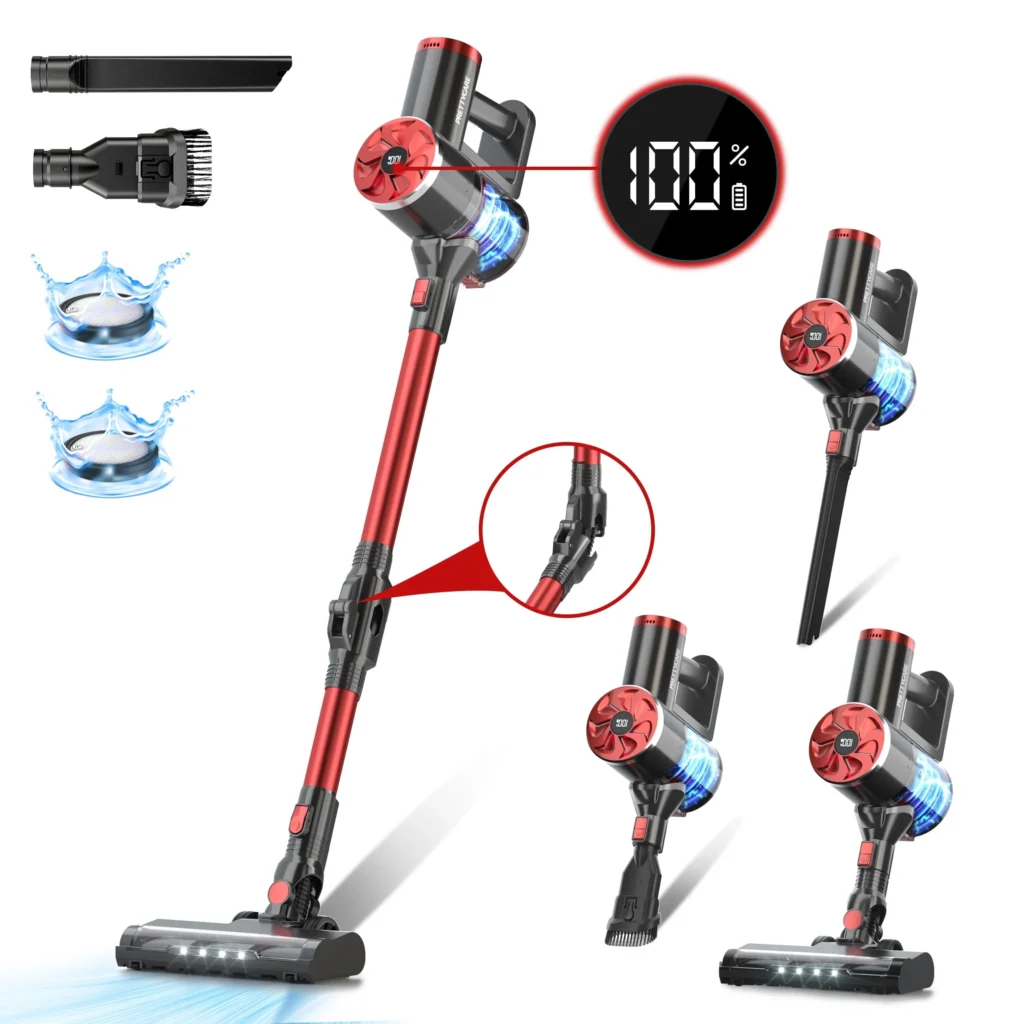 Prettycare Cordless Stick Vacuum – Lightweight for Pet Hair W200 β close-up detail of design and finish
