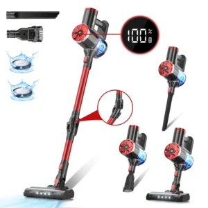 Prettycare Cordless Stick Vacuum Cleaner Lightweight Upright for Carpet Hard Floor Pet Hair W200
