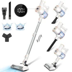 Prettycare Cordless Stick Vacuum Cleaner Lightweight Upright for Carpet Hard Floor Pet Hair W200