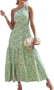 PRETTYGARDEN Womens Summer Maxi Dress Short Sleeve V Neck Hollow Out Eyelet A Line Long Flowy Beach Vacation Dresses