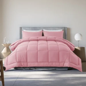 Queen Size 3 Piece All Season Down Alternative Comforter Set Deep Black Comforter Pillow Cases Bedding Set by KINMEROOM