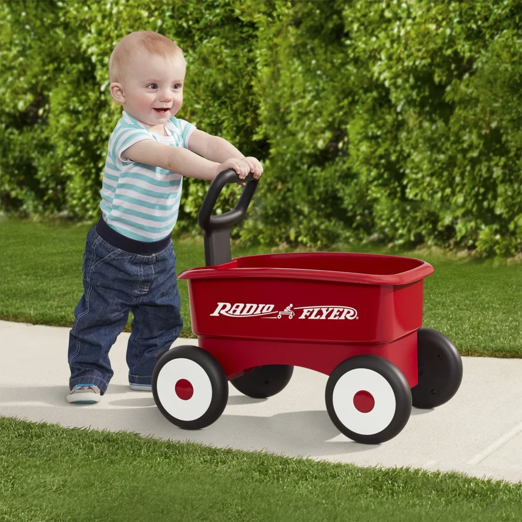 Radio Flyer My 1st 2-in-1 Play Wagon – Push Walker & Toy Hauler β alternate angle showing full product