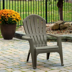 Real Comfort Outdoor Resin Stackable Adirondack Chair Gray
