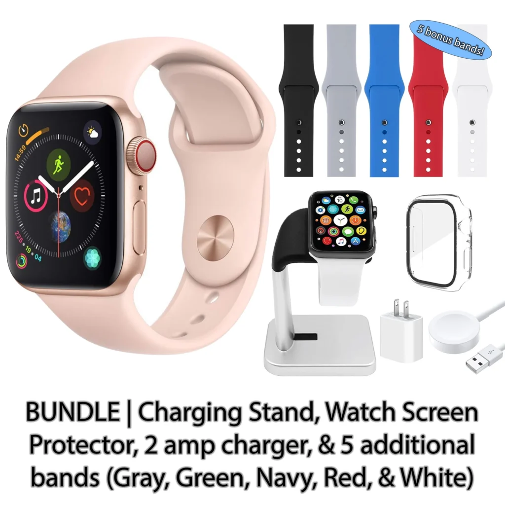 Restored Apple Watch Series 4 40MM Rose Gold Aluminum Case Pink Sand Sport Band Refurbished
