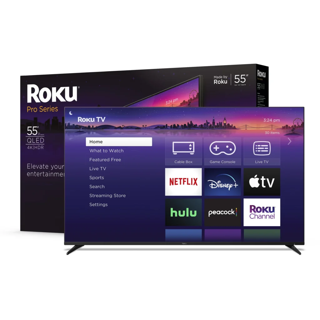 Roku 75 Inch Plus Series 4K QLED Smart Roku TV Roku Voice Remote Pro Dolby Vision Striking 4K Resolution Automatic Brightness Seamless Streaming