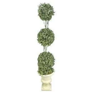 ROMSWI 3FT Artificial Triple Ball Boxwood Topiary Tree 2 Pack UV Resistant Faux Topiary Plant for All Season Home Office Porch Entryway Decor