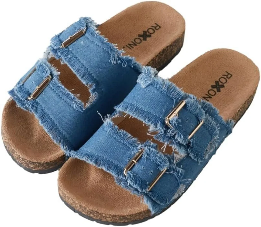 Roxoni Non-Slip Women’s Slides – Durable Medium Blue Sandal