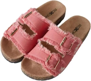 Roxoni Non-Slip Women’s Slides – Durable Medium Blue Sandal