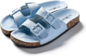 Roxoni Non-Slip Women’s Slides – Durable Medium Blue Sandal