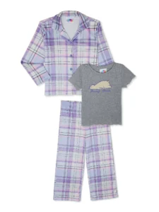 Rudolph Girls Notch Collar Top and Sleep Pants Pajama Set 2 Piece Sizes 4 16
