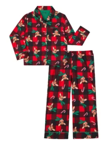 Rudolph Girls Notch Collar Top and Sleep Pants Pajama Set 2 Piece Sizes 4 16